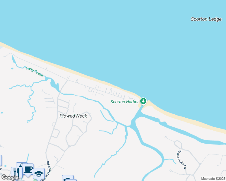 map of restaurants, bars, coffee shops, grocery stores, and more near 197 North Shore Boulevard in Sandwich