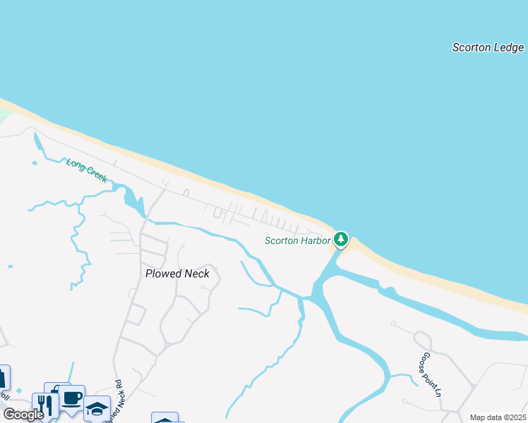 map of restaurants, bars, coffee shops, grocery stores, and more near 197 North Shore Boulevard in Sandwich