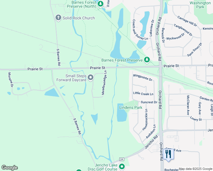 map of restaurants, bars, coffee shops, grocery stores, and more near 2792 Woodside Court in Aurora
