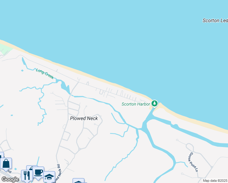 map of restaurants, bars, coffee shops, grocery stores, and more near 181a North Shore Boulevard in Sandwich