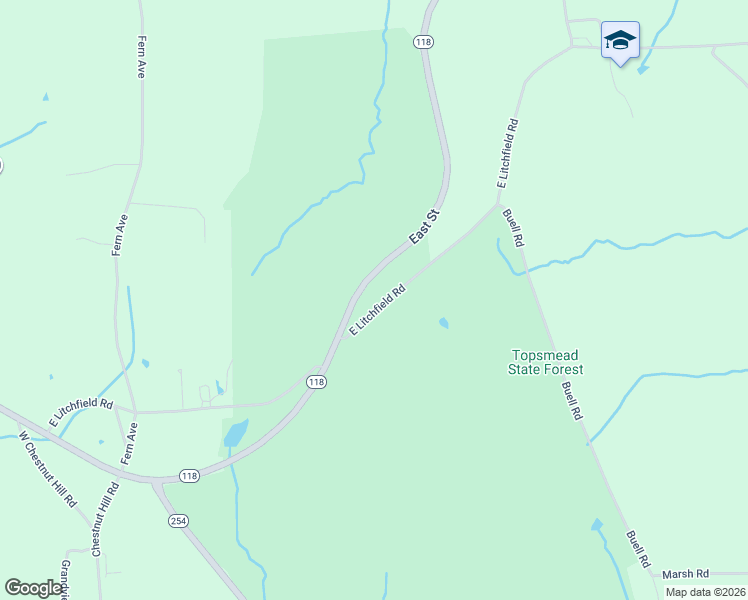 map of restaurants, bars, coffee shops, grocery stores, and more near 149 East Litchfield Road in Litchfield