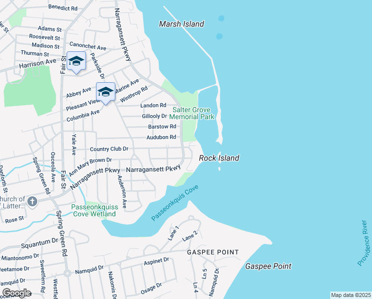map of restaurants, bars, coffee shops, grocery stores, and more near 6 General Hawkins Drive in Warwick