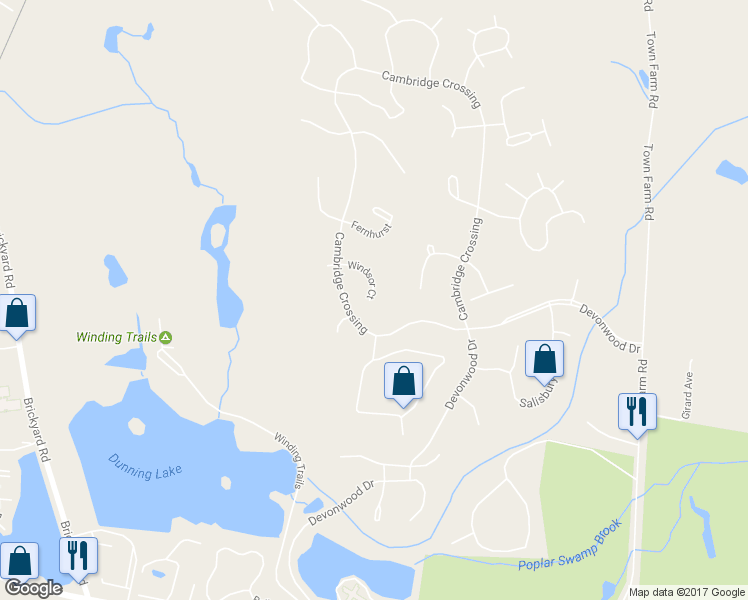 map of restaurants, bars, coffee shops, grocery stores, and more near 10 Windsor Court in Farmington