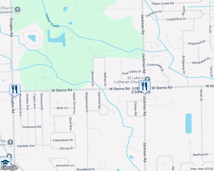 map of restaurants, bars, coffee shops, grocery stores, and more near 7472 Wilfred Drive in Temperance