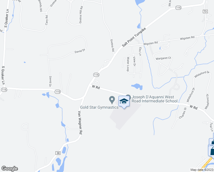 map of restaurants, bars, coffee shops, grocery stores, and more near 220 West Road in Pleasant Valley