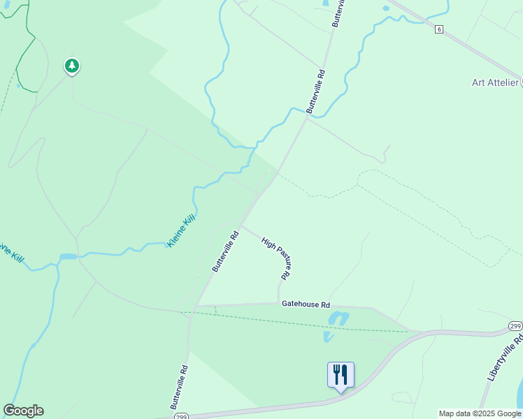 map of restaurants, bars, coffee shops, grocery stores, and more near 72 Butterville Rd in New Paltz