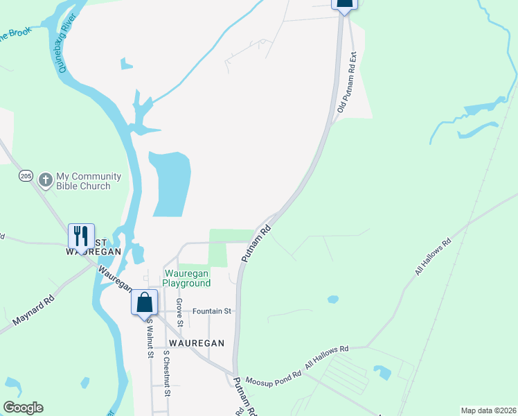 map of restaurants, bars, coffee shops, grocery stores, and more near 23 Old Putnam Road in Plainfield
