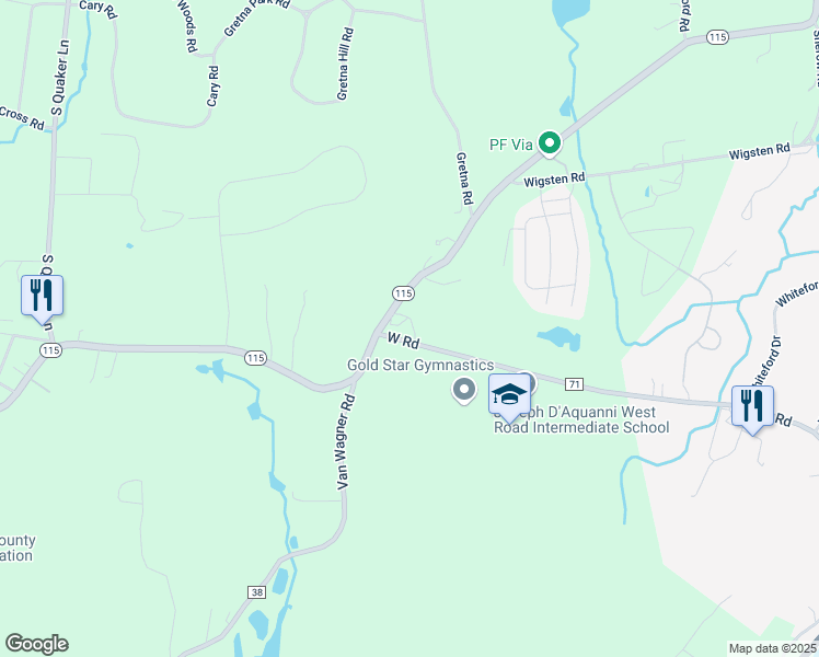 map of restaurants, bars, coffee shops, grocery stores, and more near 17 Robert Lane in Pleasant Valley