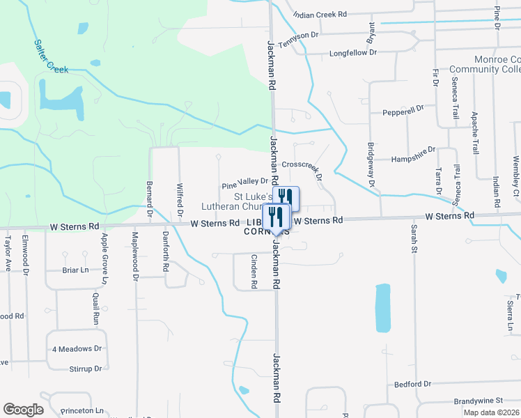 map of restaurants, bars, coffee shops, grocery stores, and more near 7433 Jackman Road in Temperance