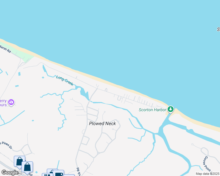 map of restaurants, bars, coffee shops, grocery stores, and more near 147 North Shore Boulevard in Sandwich