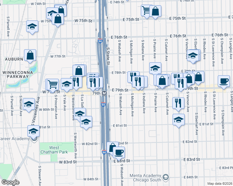map of restaurants, bars, coffee shops, grocery stores, and more near in Chicago