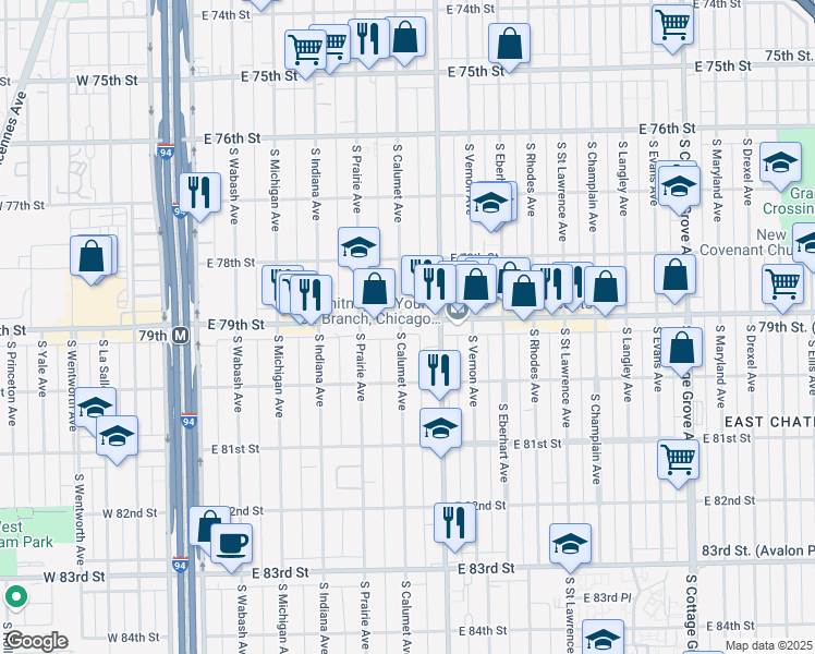 map of restaurants, bars, coffee shops, grocery stores, and more near in Chicago