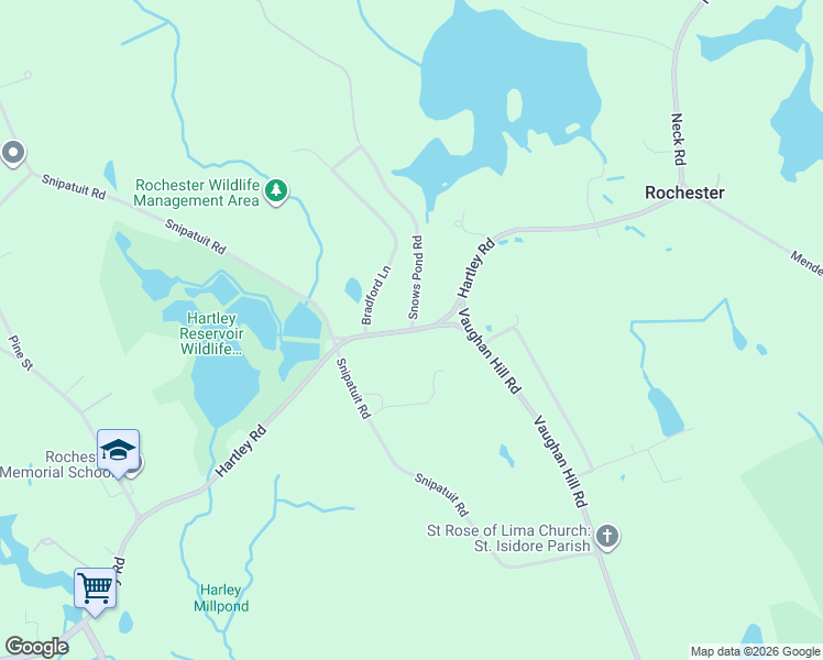 map of restaurants, bars, coffee shops, grocery stores, and more near 205 Hartley Road in Rochester