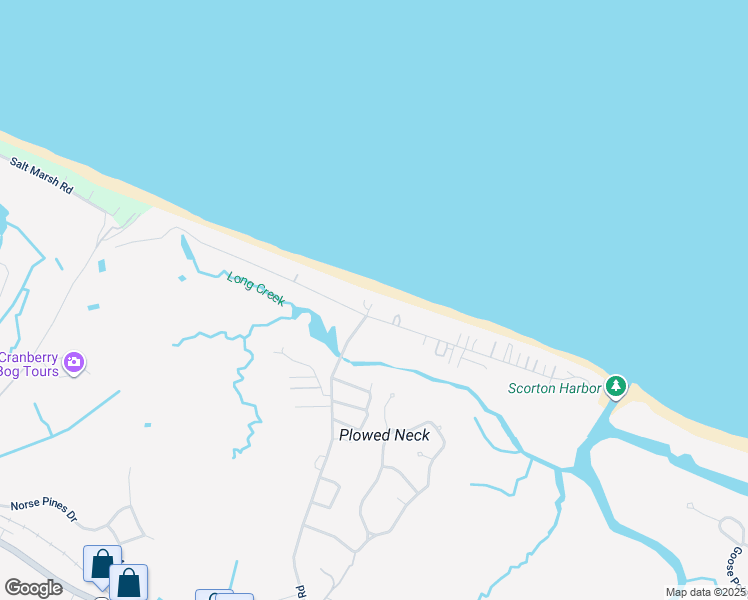 map of restaurants, bars, coffee shops, grocery stores, and more near 135 North Shore Boulevard in Sandwich