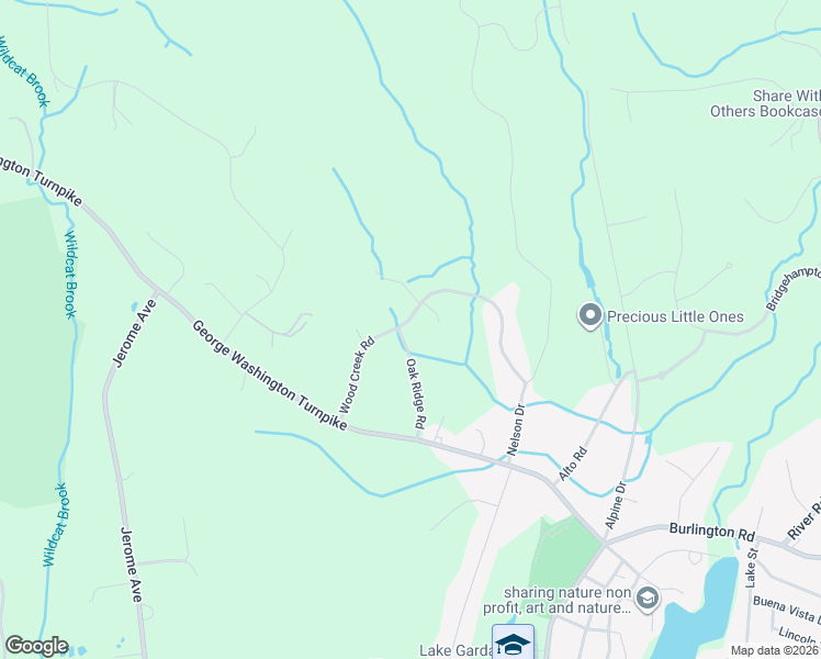 map of restaurants, bars, coffee shops, grocery stores, and more near 49 Wood Creek Road in Burlington