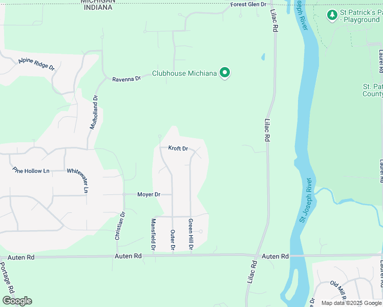 map of restaurants, bars, coffee shops, grocery stores, and more near 21328 Kroft Drive in South Bend