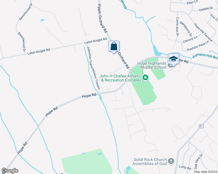 map of restaurants, bars, coffee shops, grocery stores, and more near 571 Hope Road in Cranston