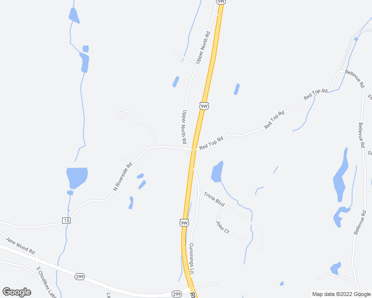 map of restaurants, bars, coffee shops, grocery stores, and more near Upper North Road & North Riverside Road in Highland