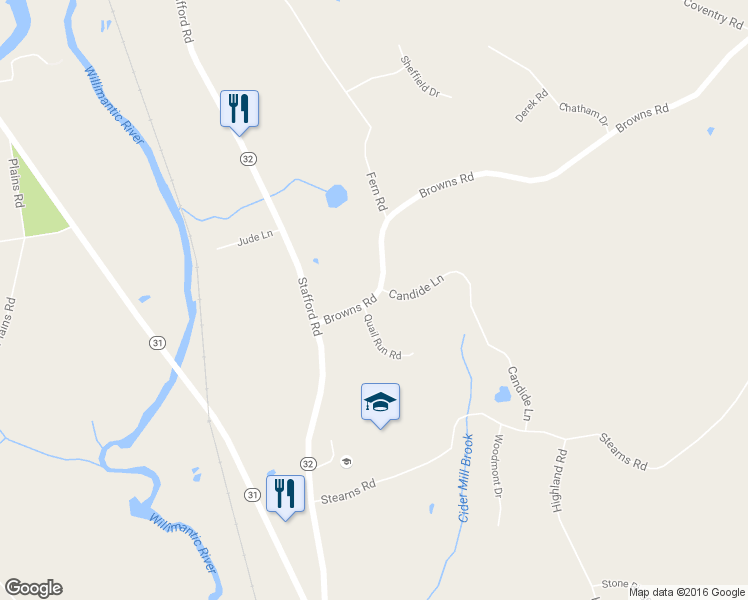 map of restaurants, bars, coffee shops, grocery stores, and more near 727 Browns Road in Mansfield