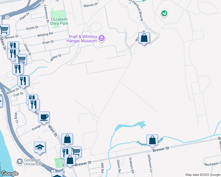 map of restaurants, bars, coffee shops, grocery stores, and more near 400 Main Street in Hartford
