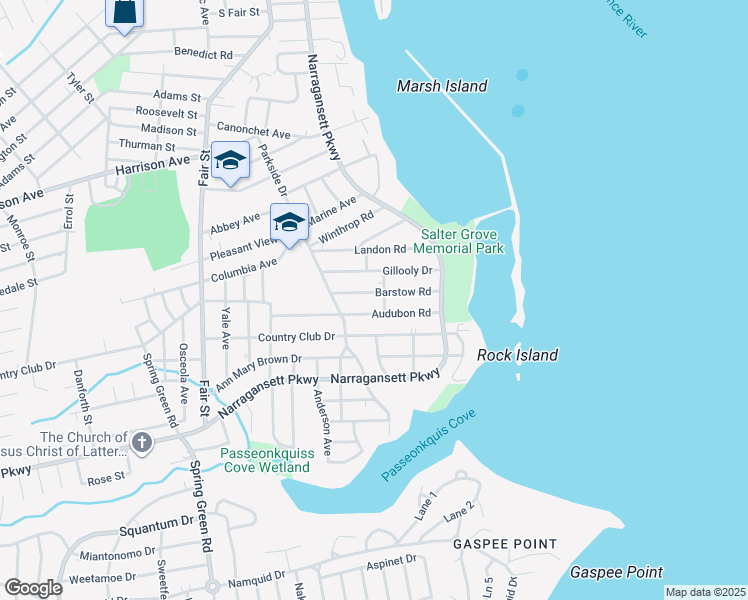 map of restaurants, bars, coffee shops, grocery stores, and more near 79 Audubon Road in Warwick