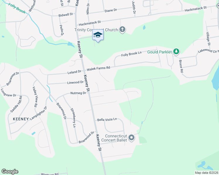 map of restaurants, bars, coffee shops, grocery stores, and more near 62 Garden Grove Road in Manchester