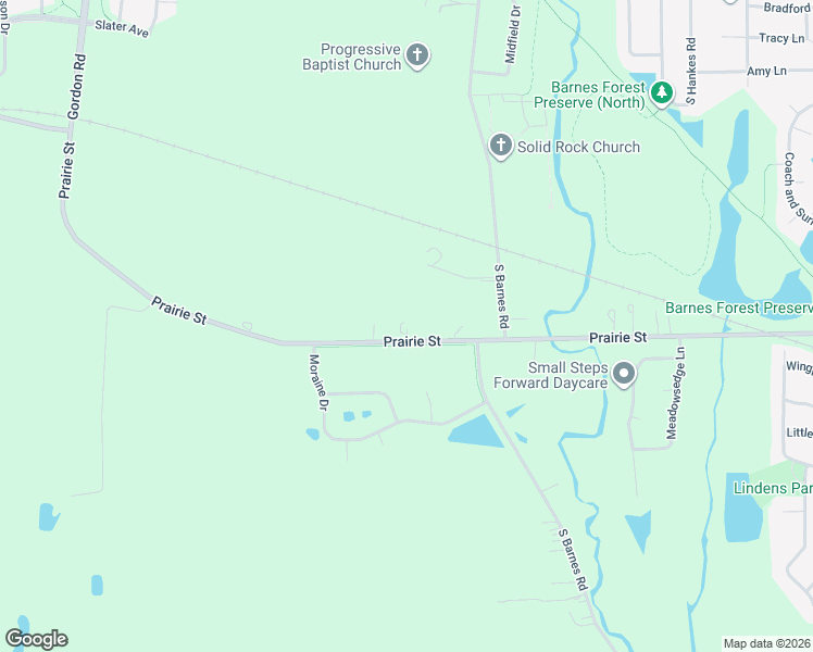 map of restaurants, bars, coffee shops, grocery stores, and more near 40W006 Prairie Street in Aurora