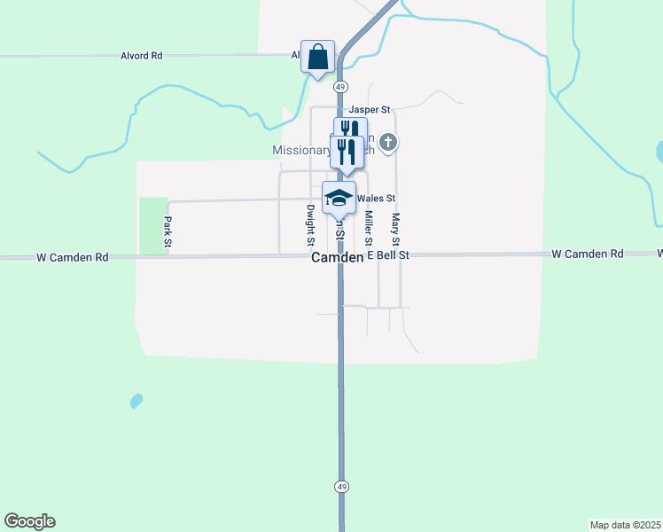map of restaurants, bars, coffee shops, grocery stores, and more near in Camden