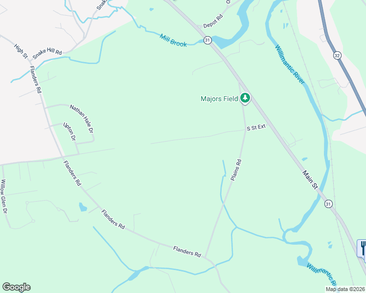 map of restaurants, bars, coffee shops, grocery stores, and more near 173 South Street Extension in Coventry