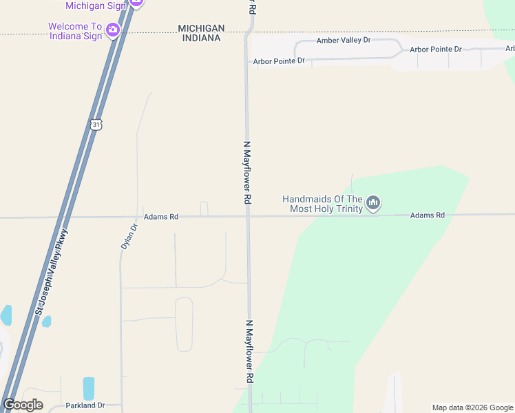 map of restaurants, bars, coffee shops, grocery stores, and more near 50990 North Mayflower Road in South Bend