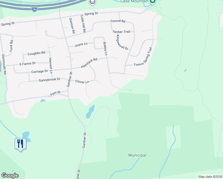 map of restaurants, bars, coffee shops, grocery stores, and more near 190 Bobby Lane in Manchester