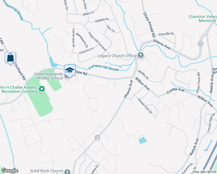 map of restaurants, bars, coffee shops, grocery stores, and more near 10 Country View Drive in Cranston