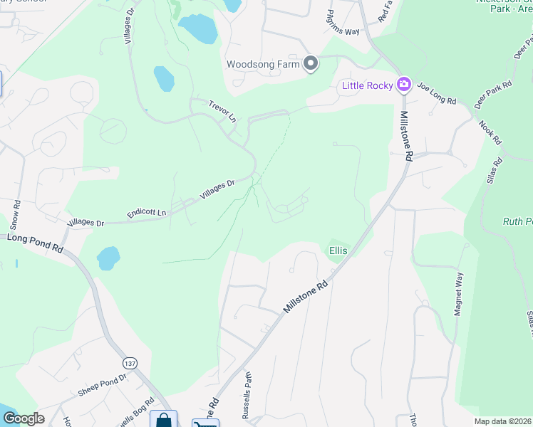 map of restaurants, bars, coffee shops, grocery stores, and more near 122 Eaton Lane in Brewster