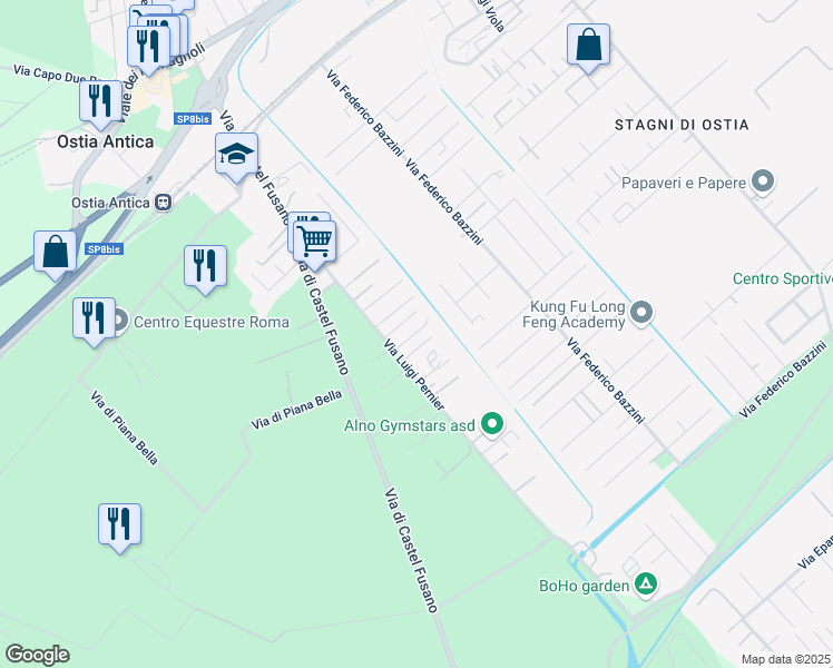 map of restaurants, bars, coffee shops, grocery stores, and more near 20 Via Antonio Rivautella in Città metropolitana di Roma Capitale