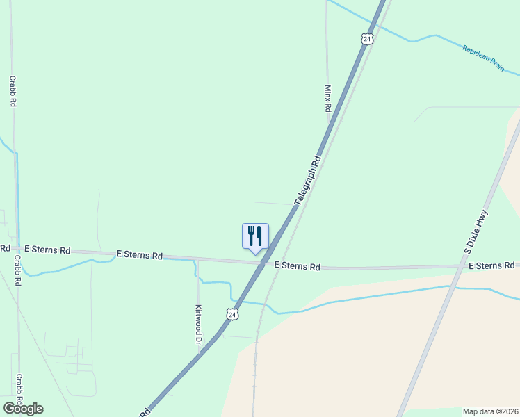map of restaurants, bars, coffee shops, grocery stores, and more near 653 Castella Drive in Temperance