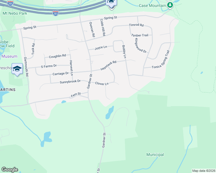 map of restaurants, bars, coffee shops, grocery stores, and more near 58 Clover Lane in Manchester