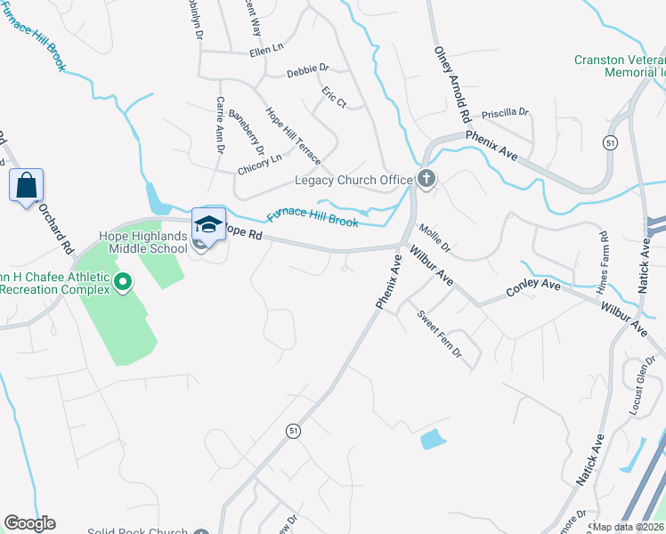 map of restaurants, bars, coffee shops, grocery stores, and more near 10 Country View Drive in Cranston