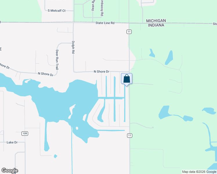 map of restaurants, bars, coffee shops, grocery stores, and more near 51027 Twilight Drive in Elkhart
