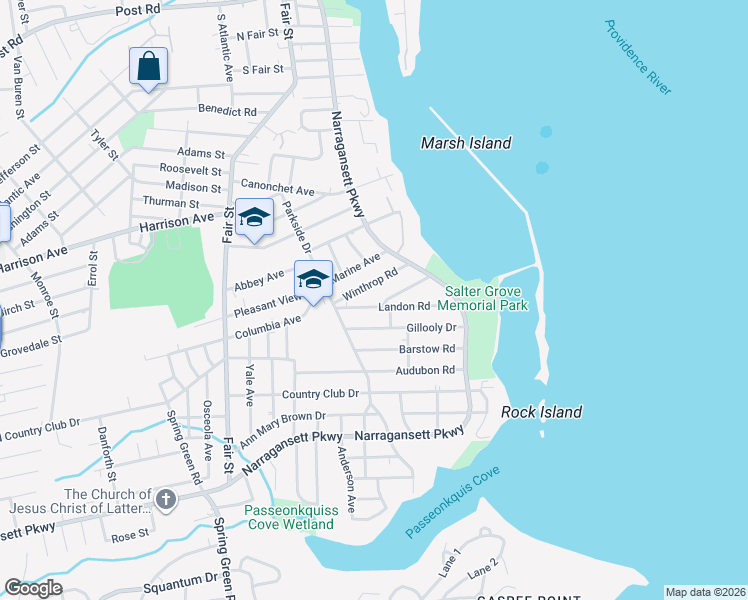 map of restaurants, bars, coffee shops, grocery stores, and more near 125 Gillooly Drive in Warwick