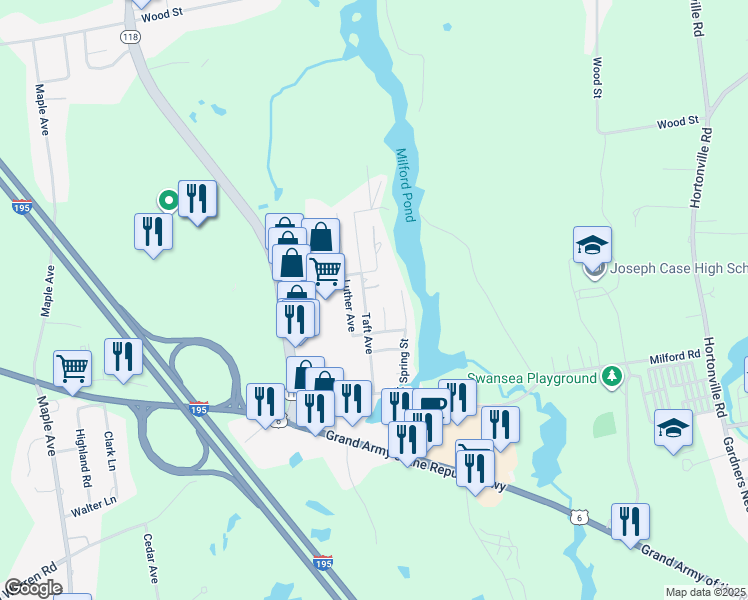 map of restaurants, bars, coffee shops, grocery stores, and more near 10 Villa Avenue in Swansea
