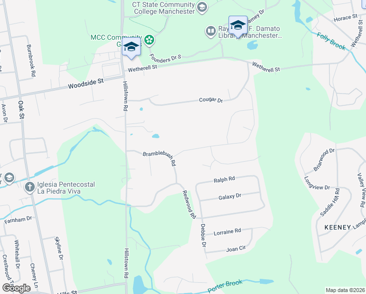 map of restaurants, bars, coffee shops, grocery stores, and more near 25 Bayberry Road in Manchester