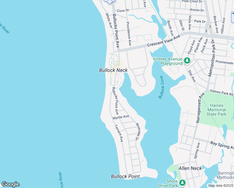 map of restaurants, bars, coffee shops, grocery stores, and more near 882 Bullocks Point Avenue in East Providence
