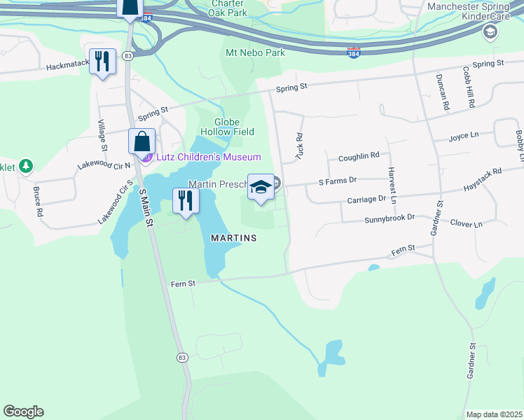 map of restaurants, bars, coffee shops, grocery stores, and more near 140 Dartmouth Road in Manchester