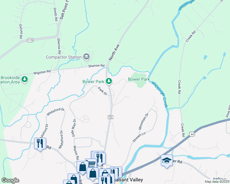 map of restaurants, bars, coffee shops, grocery stores, and more near 138 North Avenue in Pleasant Valley