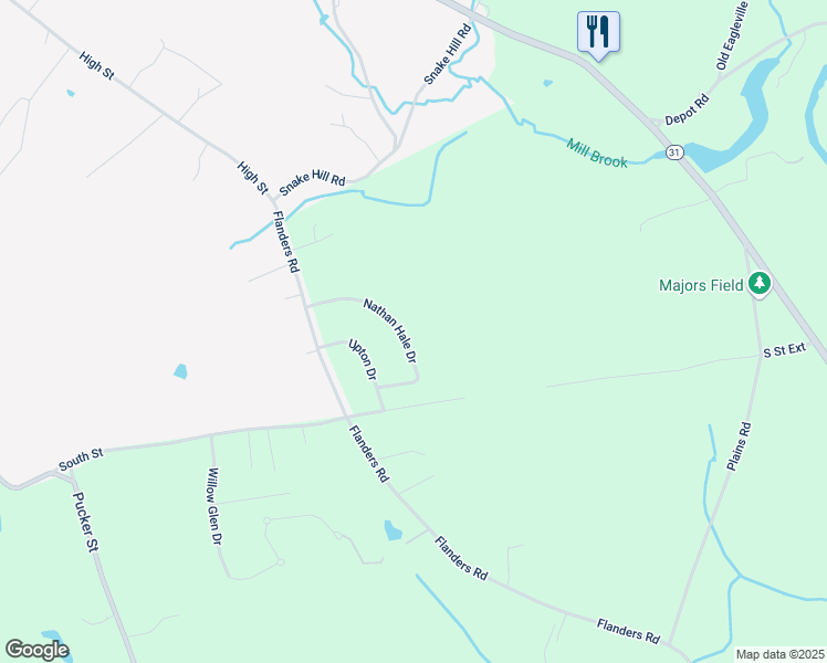 map of restaurants, bars, coffee shops, grocery stores, and more near 137 Nathan Hale Drive in Coventry