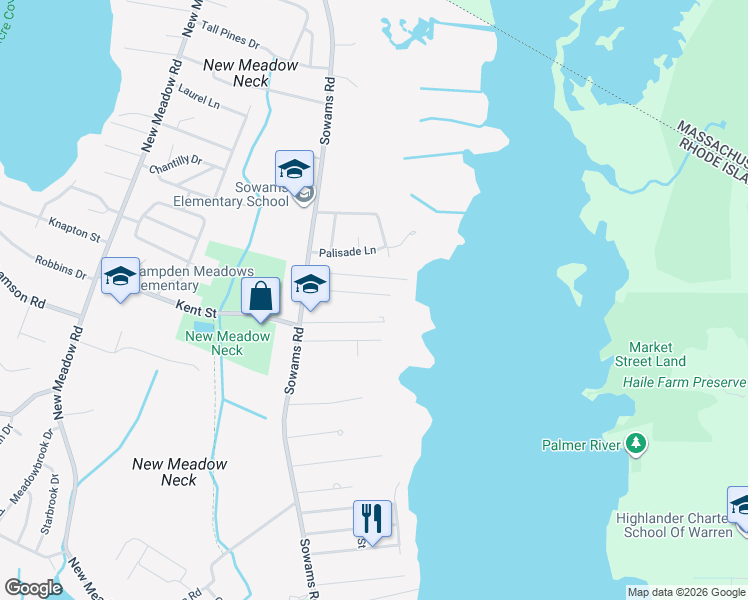 map of restaurants, bars, coffee shops, grocery stores, and more near 37 Charles Street in Barrington