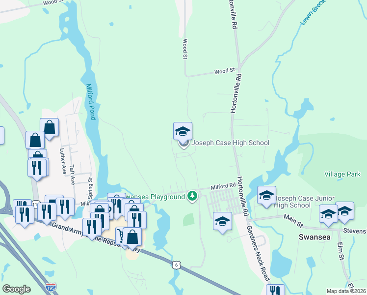 map of restaurants, bars, coffee shops, grocery stores, and more near 70 School Street in Swansea