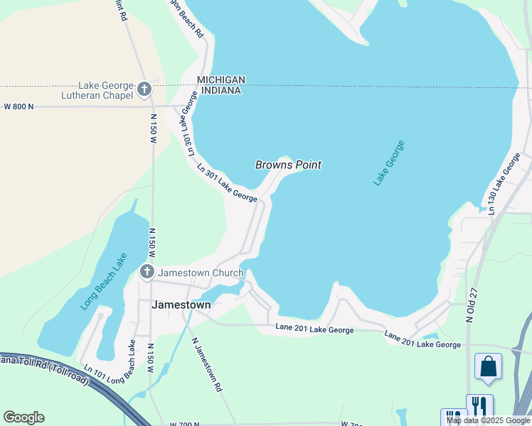 map of restaurants, bars, coffee shops, grocery stores, and more near 440 Lane 301b Lake George in Fremont