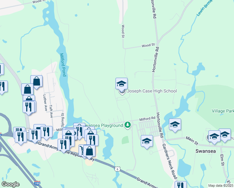 map of restaurants, bars, coffee shops, grocery stores, and more near 70 School Street in Swansea