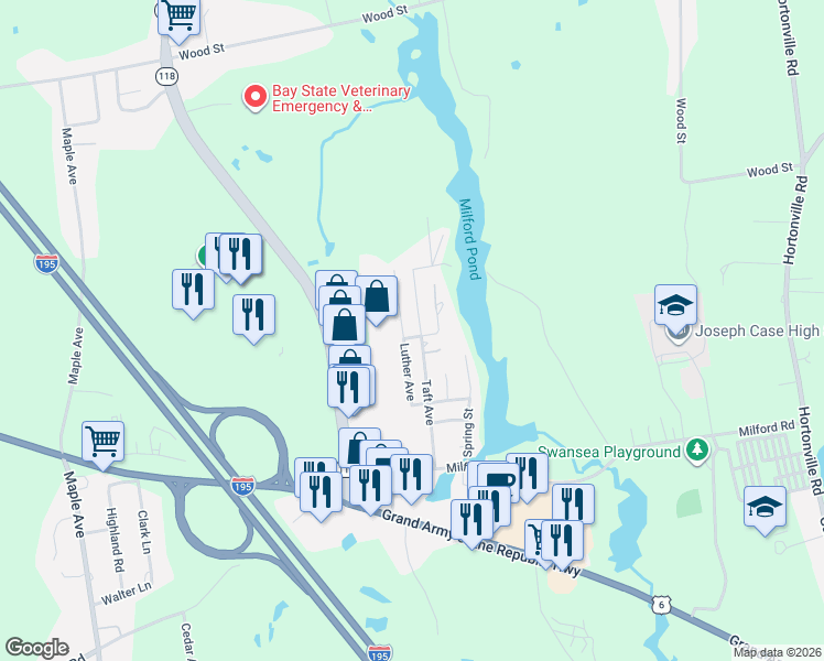 map of restaurants, bars, coffee shops, grocery stores, and more near 10 Villa Avenue in Swansea